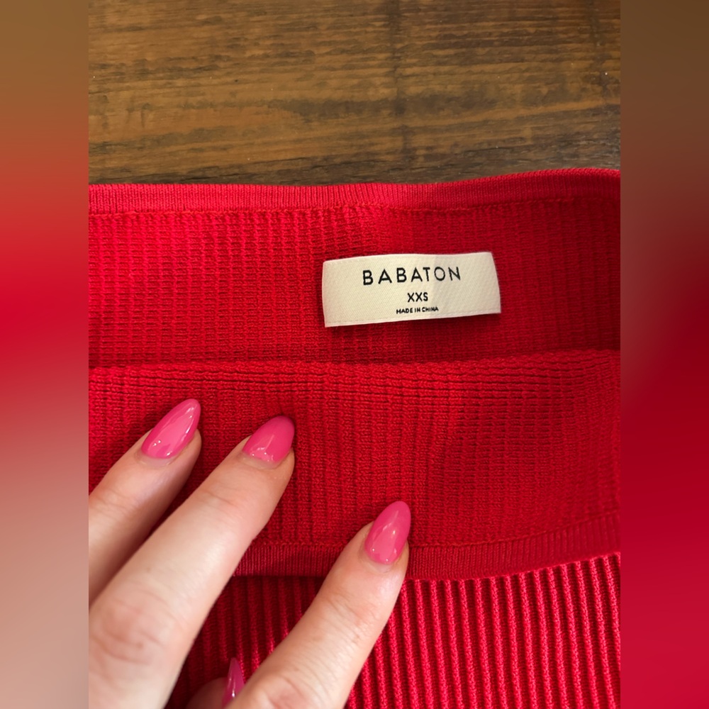 Babaton Red Ribbed Tube Top - Picture 3 of 6
